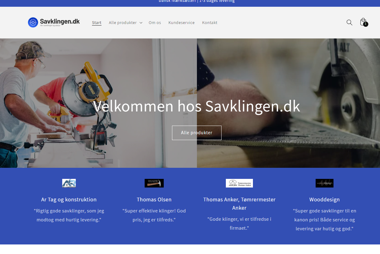 Helt ny Dansk webshop med kvalitets savklinger!
